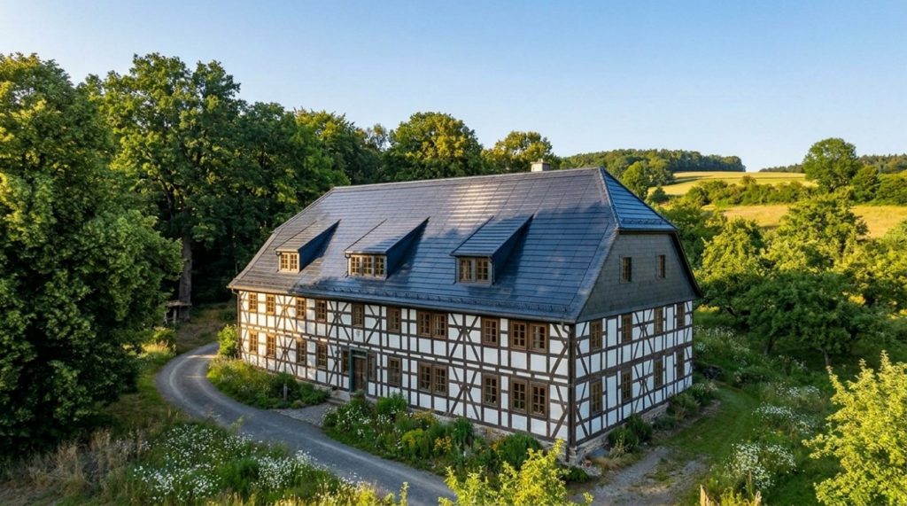 Fachwerkhaus mit Solarziegel FIT
